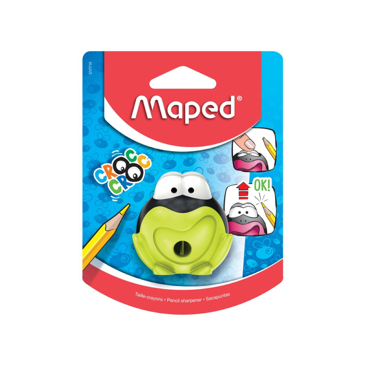 Apontador com coletor Croc Croc Sapo 1 furo 017710 - Maped