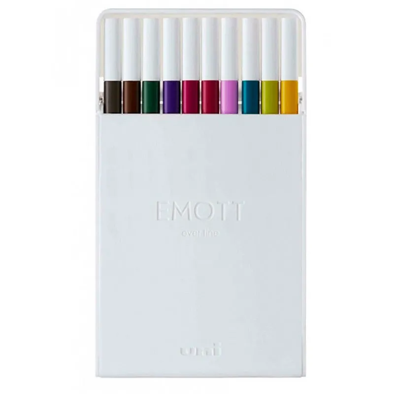 Caneta hidrográfica Emott fine 0.4mm N3 - com 10 cores - Uni-ball