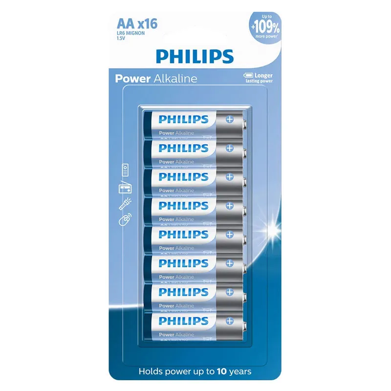 Pilha alcalina pequena AA com 16 unidades LR6P16B/59 - Philips