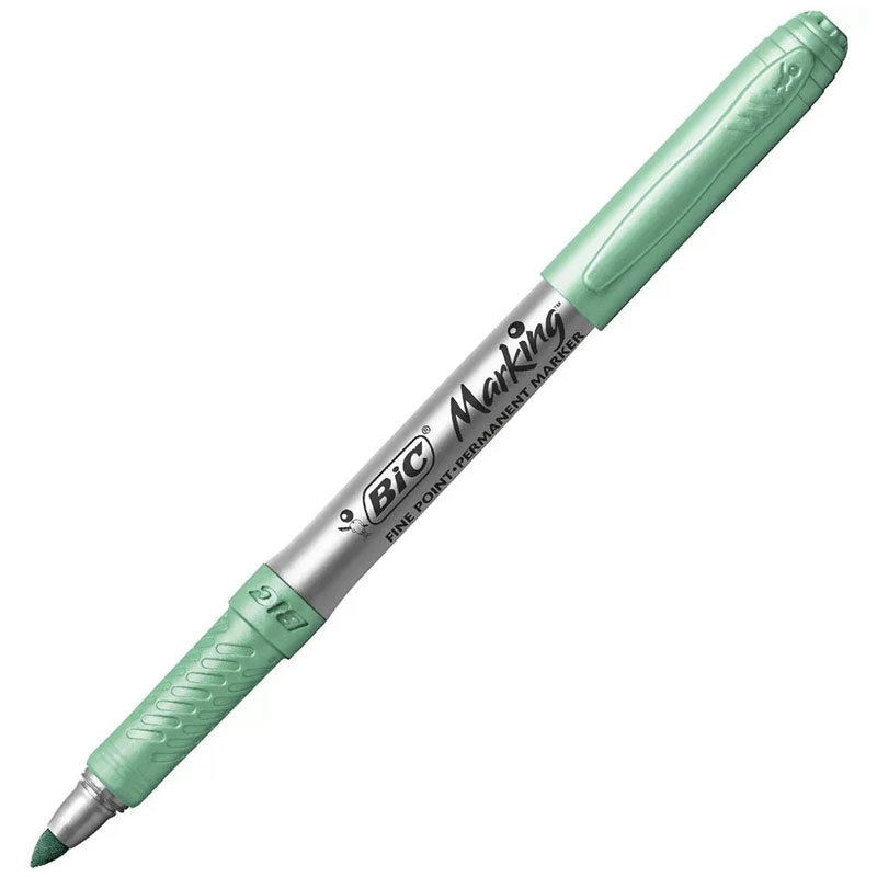 Pincel marcador permanente Marking Verde Claro Metálico 971155 - Bic