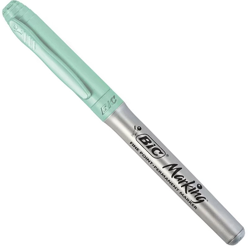 Pincel marcador permanente Marking Verde Claro Metálico 971155 - Bic