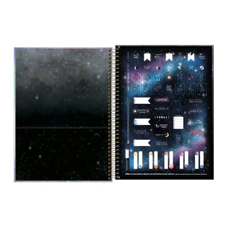 Caderno espiral capa dura universitário 16x1 256 folhas Magic - Tilibra