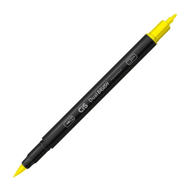 Caneta Pincel dual Brush Aquarelável - (23) - Amarelo - Cis