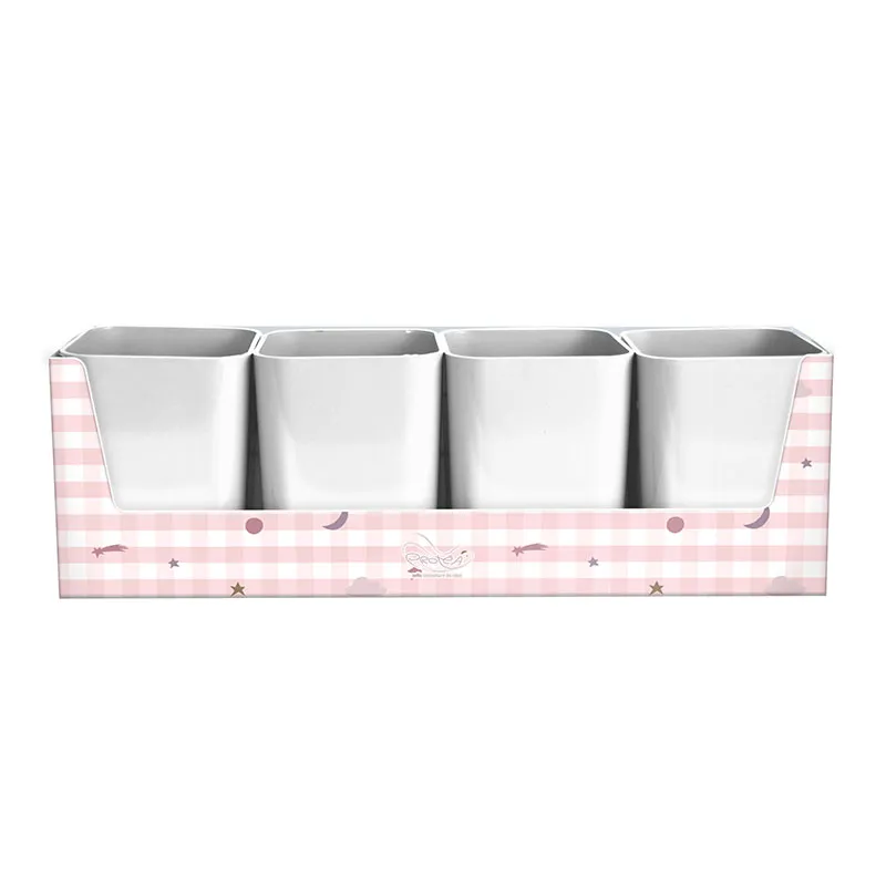 Porta objetos pequenos astros rosa c/ 4 unidades branco - 2297.01 - Dello