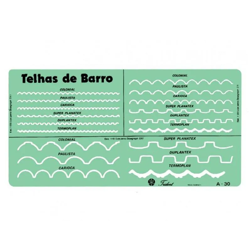 Gabarito arquitetura telhas de barro A-30 - Trident