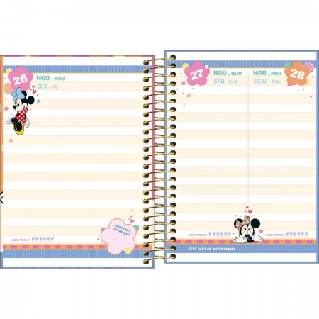Agenda espiral diária Minnie 2027 - Tilibra