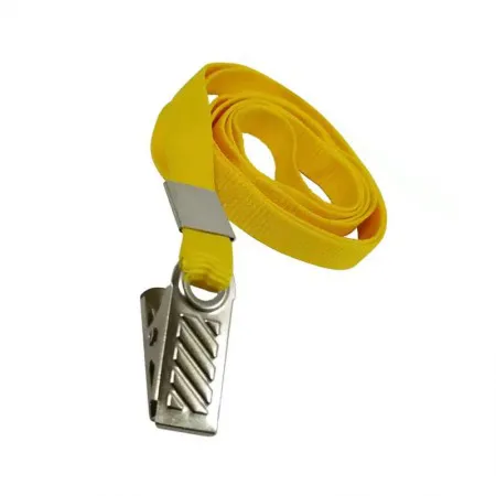 Cordão para crachá com presilha amarelo pct 10 unid - Mares