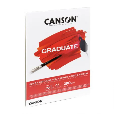 Bloco graduate óleo e acrílico A3 290g - com 20 folhas - Canson