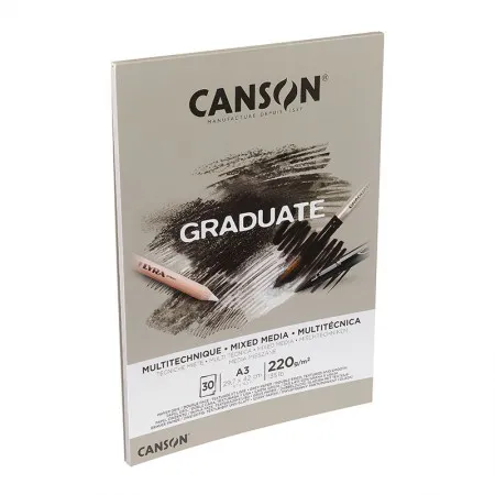 Bloco graduate multi técnica cinza A3 220g - com 30 folhas - Canson