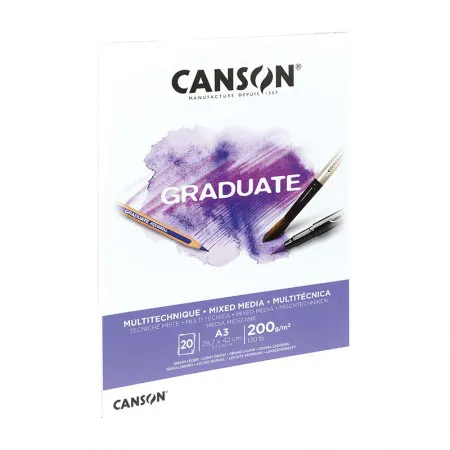 Bloco graduate multi técnica branco A3 200g - com 20 folhas - Canson