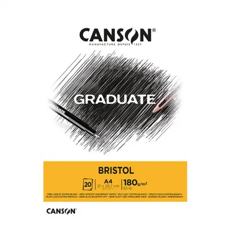 Bloco graduate bristol A4 180g - com 20 folhas - Canson