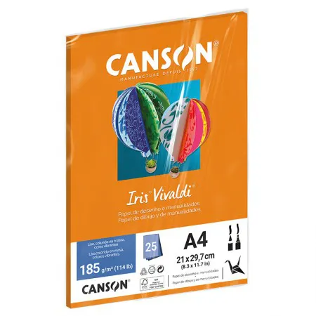 Papel Color Vivaldi A4 185g Cenoura com 25 folhas - Canson