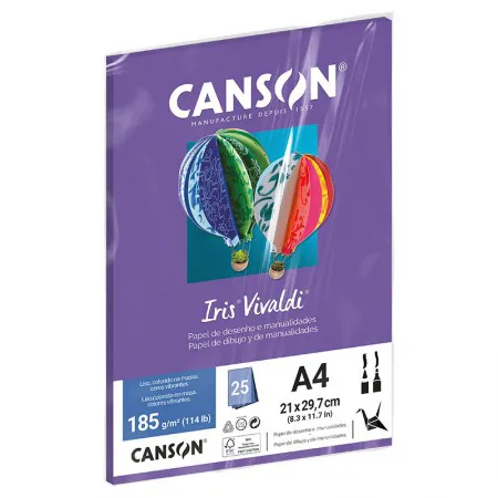 Papel Color Vivaldi A4 185g Violeta com 25 folhas - Canson