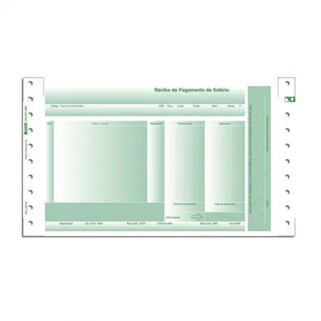 Recibo de pagamento carbono LAB 2 verde com 2000 jogos - 1752-4 - Chies