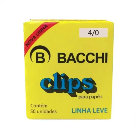 Clips galvanizado NR 4/0 - com 50 unidades - Bacchi