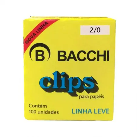 Clips galvanizado NR 2/0 (00) - com 100 unidades - Bacchi