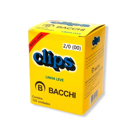 Clips galvanizado NR 2/0 (00) - com 720 unidades - Bacchi