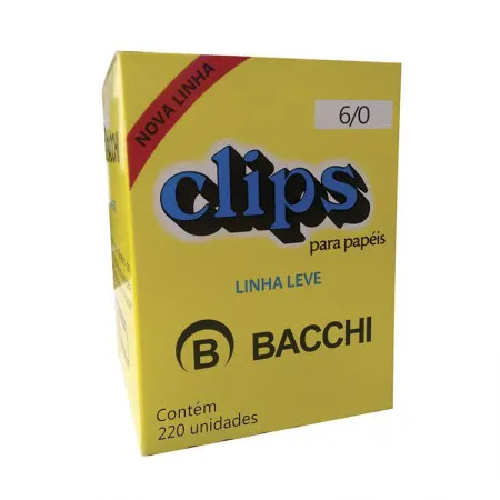 Clips galvanizado NR 6/0 - com 220 unidades - Bacchi