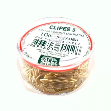Clips dourado 5 - com 100 unidades - ACC