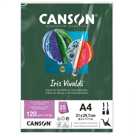 Papel Color Vivaldi A4 120g Verde Amazonas com 25 folhas - Canson