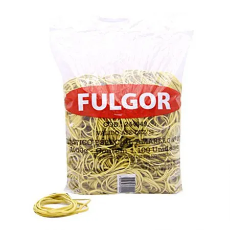 Elástico látex n18 amarelo pacote 1kg - Fulgor