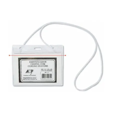 Crachá plástico com cordão C-11 80x120mm horizontal - ACP