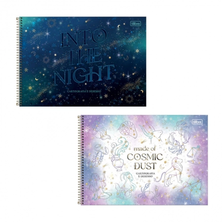 Caderno espiral capa dura cartografia 80 folhas Magic - Tilibra