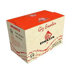 Giz escolar branco com 64 unidades - Delta