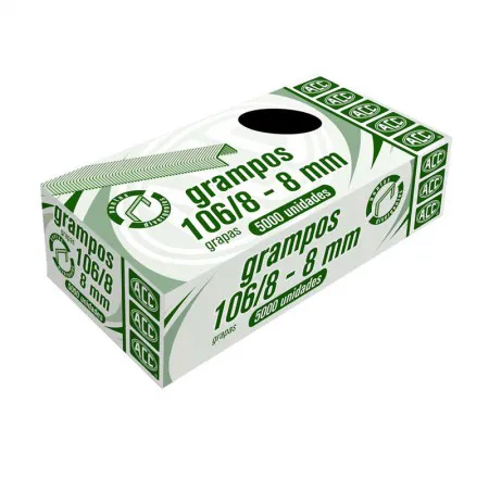Grampo galvanizado 106/8 com 5000 unidades ACC