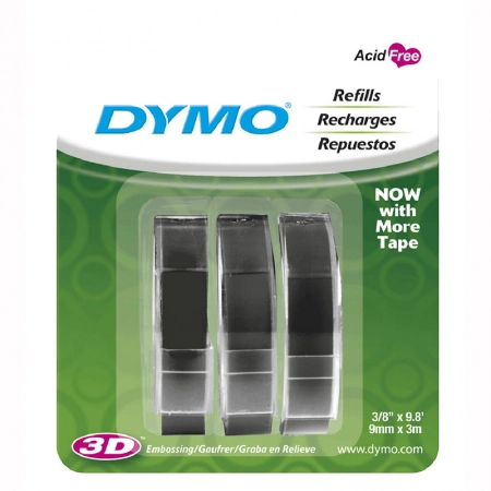 Fita para rotulador preta 3 unidades 9mm 1741670 - Dymo