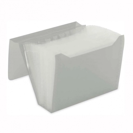 Pasta sanfonada duplicata 12 divisões Cristal - Polibras