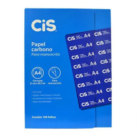 Carbono azul para manuscrito A4 - caixa com 100 folhas - Cis