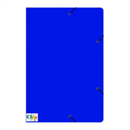 Pasta com aba elástico ofício - Duplex - azul - ClipColor