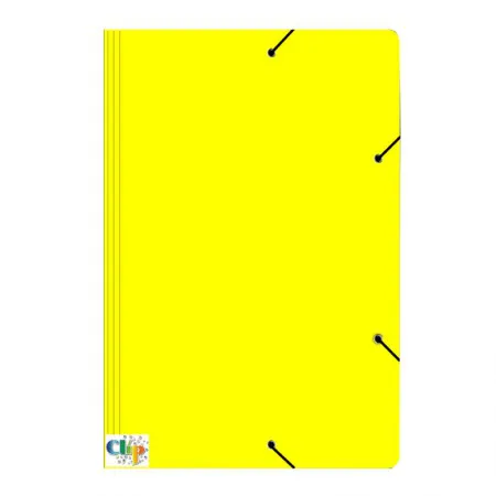 Pasta com aba elástico ofício - Duplex - amarela - ClipColor