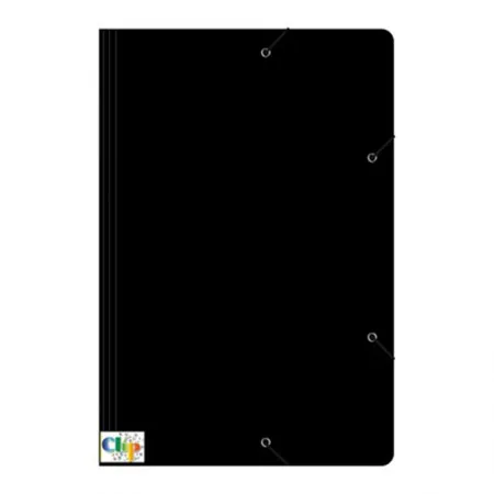 Pasta com aba elástico ofício - Duplex - preta - ClipColor