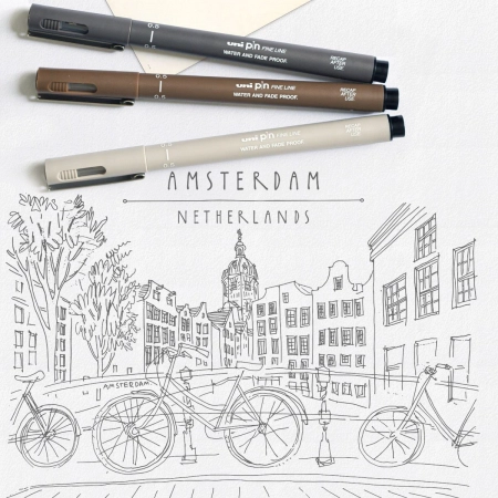 Caneta Nankin Uni Pin fine line 0.4 - Preto - Mitsubishi