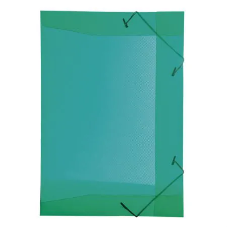 Pasta com aba elástico 1/2 ofício - Line - transparente verde - 0252.T - Dello