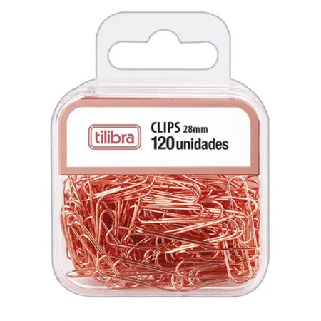 Clips Ouro Rose 28mm com 120 unidades 276499 - Tilibra