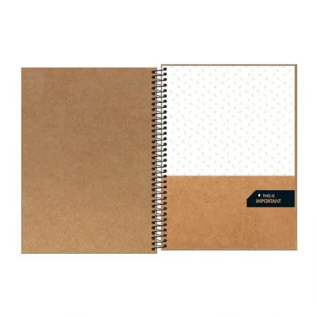 Caderno espiral capa dura colegial 1x1 80 folhas Kraftwork - Tilibra