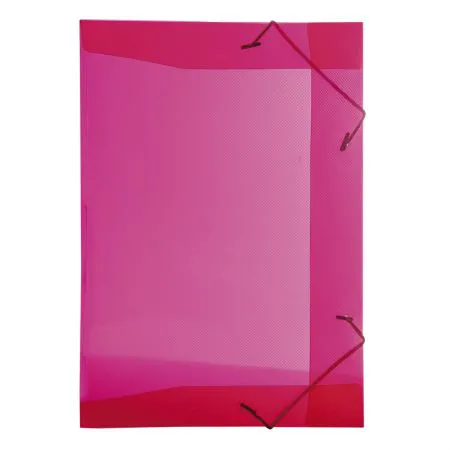 Pasta com aba elástico 1/2 ofício - Line - transparente vermelha - 0252.U - Dello