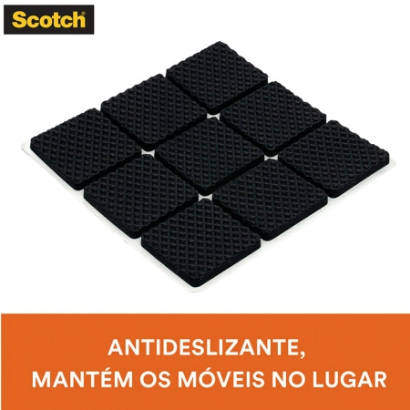 Protetor antideslizante Scotch quadrado preto Pequeno 12 unidades - 3M