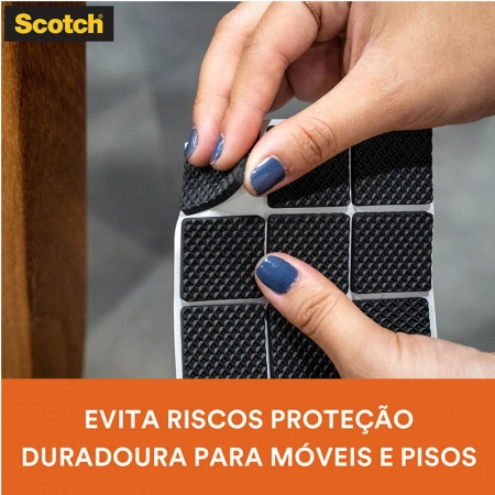 Protetor antideslizante Scotch quadrado preto Pequeno 12 unidades - 3M