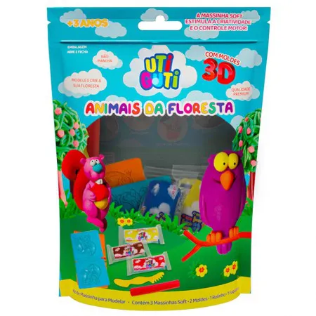 Massinha kit massa de modelar Animais da Floresta Utiguti 600108 - Licyn