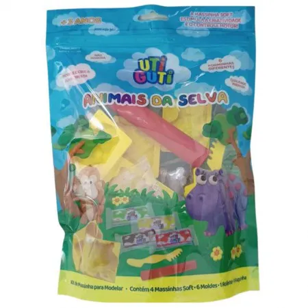 Massinha kit massa de modelar Animais da Selva Utiguti 600109 - Licyn
