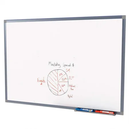 Quadro branco moldura de alumínio Luxo 90x120cm 8034 - Stalo