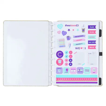 Caderno inteligente grande Lets Glitter Gold - CIGD4133