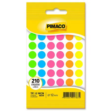Etiqueta adesiva TP12 multicolor neon - Pimaco