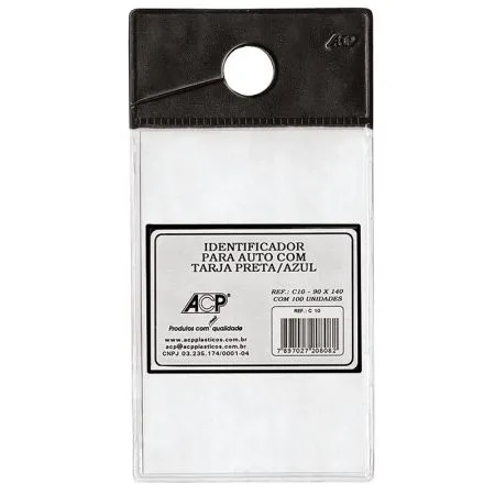 Crachá plástico para veículo preto - ACP