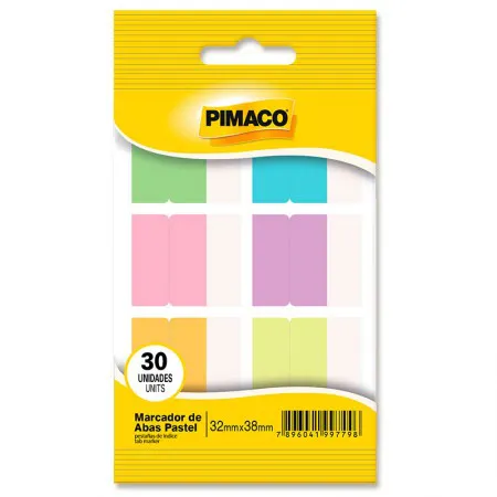 Marcador de páginas abas pastel com 30 unidades - Pimaco