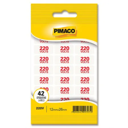 Etiqueta sinalização 220V com 2 folhas - Pimaco